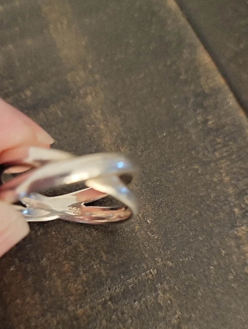 Sterling Silver Crisscross Open Band Ring - Silver